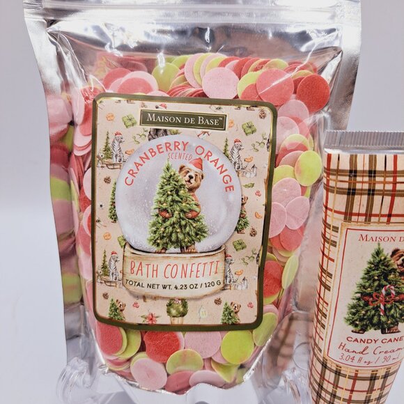 Holiday Bath Bundle Christmas Orange Bath Confetti & Candy Cane Hand Cream - Picture 5 of 7